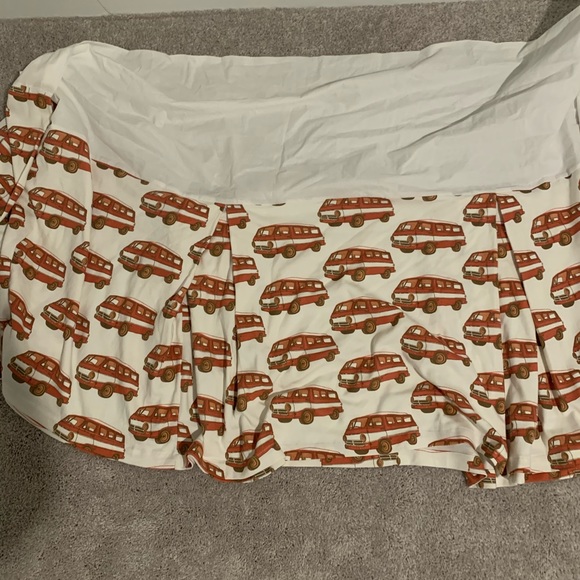 Bnwt Kate Quinn box pleat crib skirt | beach van | organic cotton interlock - Picture 2 of 3